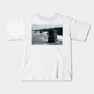 The Twelve Apostles in Black and White Kids T-Shirt